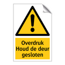Overdruk Houd de deur gesloten & Overdruk Houd de deur gesloten & Overdruk Houd de deur gesloten