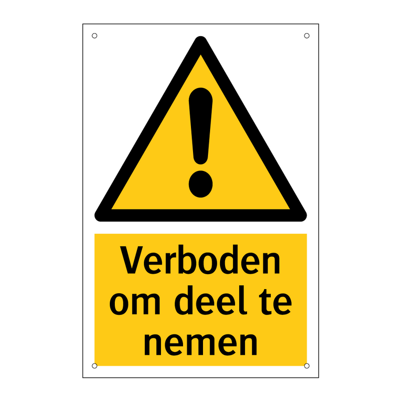 Verboden om deel te nemen & Verboden om deel te nemen & Verboden om deel te nemen