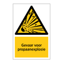 Gevaar voor propaanexplosie & Gevaar voor propaanexplosie & Gevaar voor propaanexplosie