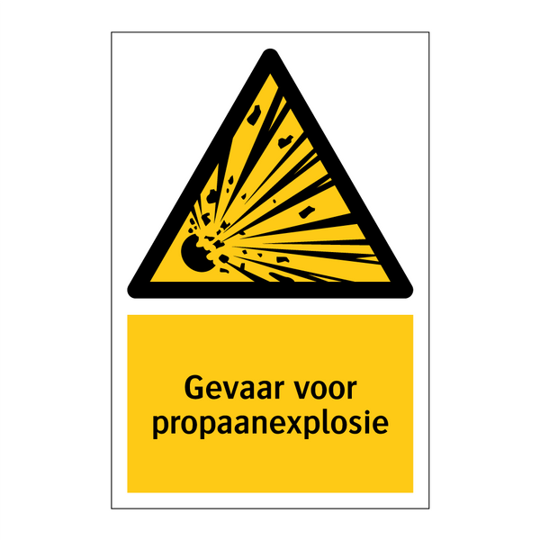 Gevaar voor propaanexplosie & Gevaar voor propaanexplosie & Gevaar voor propaanexplosie