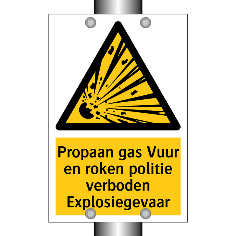 Propaan gas Vuur en roken politie verboden Explosiegevaar