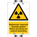 Radioactief materiaal bewaakt gebied Risico op interne en externe bestraling