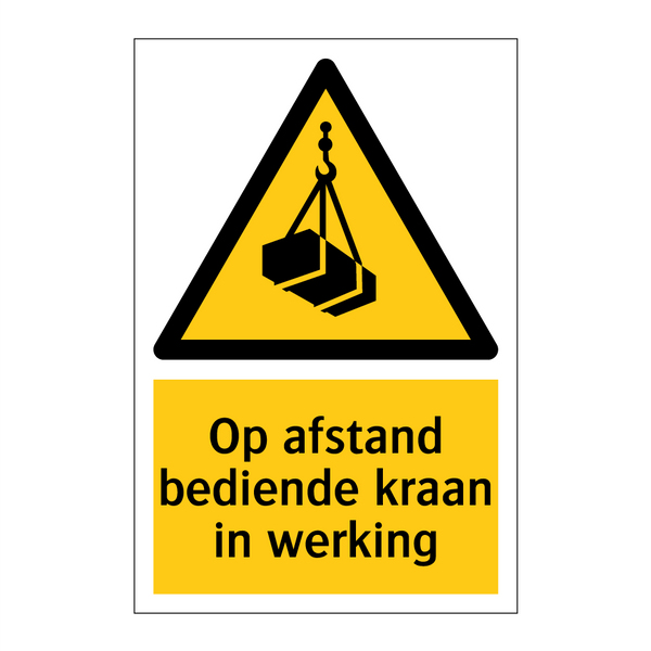 Op afstand bediende kraan in werking & Op afstand bediende kraan in werking