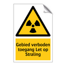 Gebied verboden toegang Let op Straling & Gebied verboden toegang Let op Straling