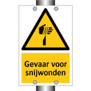Gevaar voor snijwonden & Gevaar voor snijwonden & Gevaar voor snijwonden & Gevaar voor snijwonden
