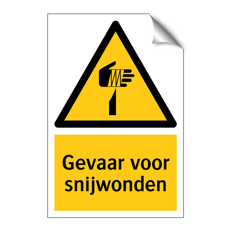 Gevaar voor snijwonden & Gevaar voor snijwonden & Gevaar voor snijwonden & Gevaar voor snijwonden