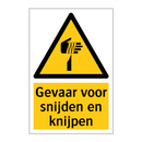 Gevaar voor snijden en knijpen & Gevaar voor snijden en knijpen & Gevaar voor snijden en knijpen