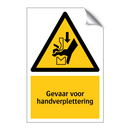 Gevaar voor handverplettering & Gevaar voor handverplettering & Gevaar voor handverplettering