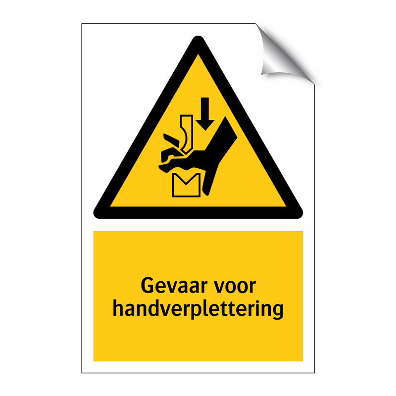 Gevaar voor handverplettering & Gevaar voor handverplettering & Gevaar voor handverplettering