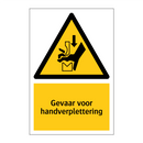 Gevaar voor handverplettering & Gevaar voor handverplettering & Gevaar voor handverplettering