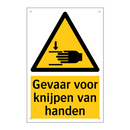 Gevaar voor knijpen van handen & Gevaar voor knijpen van handen & Gevaar voor knijpen van handen