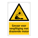 Gevaar voor vergiftiging met draaiende motor & Gevaar voor vergiftiging met draaiende motor