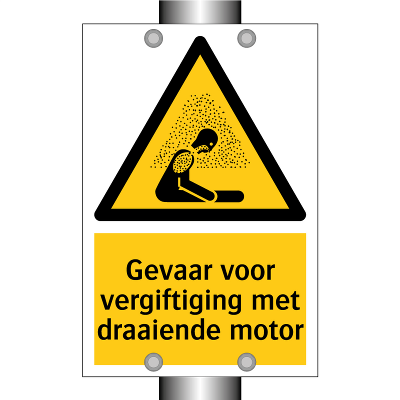Gevaar voor vergiftiging met draaiende motor & Gevaar voor vergiftiging met draaiende motor