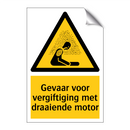 Gevaar voor vergiftiging met draaiende motor & Gevaar voor vergiftiging met draaiende motor