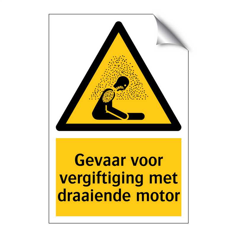 Gevaar voor vergiftiging met draaiende motor & Gevaar voor vergiftiging met draaiende motor