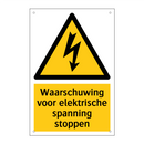Waarschuwing voor elektrische spanning stoppen & Waarschuwing voor elektrische spanning stoppen