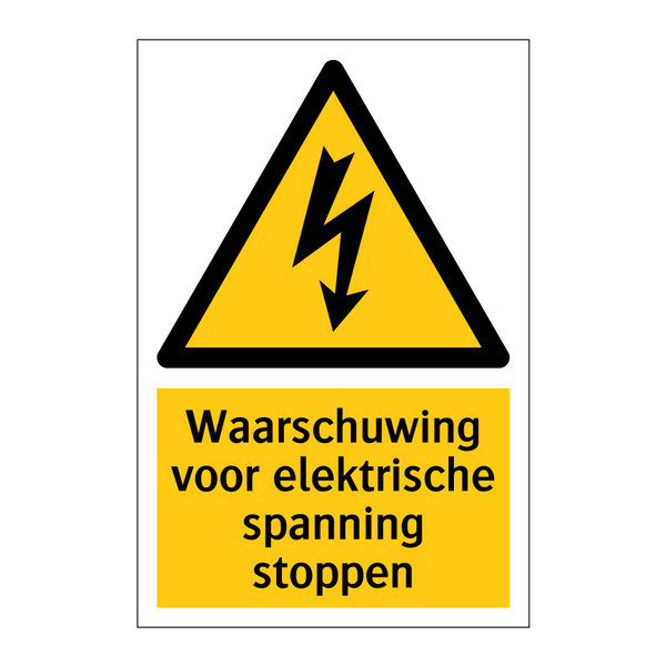 Waarschuwing voor elektrische spanning stoppen & Waarschuwing voor elektrische spanning stoppen