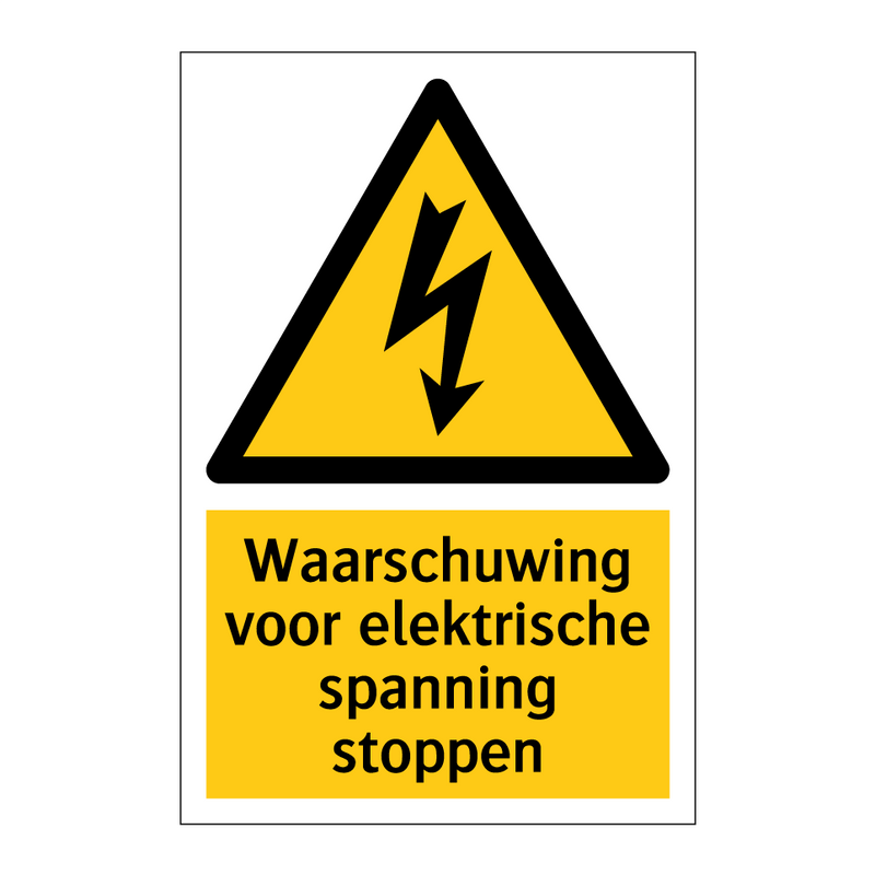 Waarschuwing voor elektrische spanning stoppen & Waarschuwing voor elektrische spanning stoppen