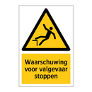 Waarschuwing voor valgevaar stoppen & Waarschuwing voor valgevaar stoppen