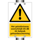 Het geluidsniveau overschrijdt 85 dB (A) Gebruik gehoorbescherming