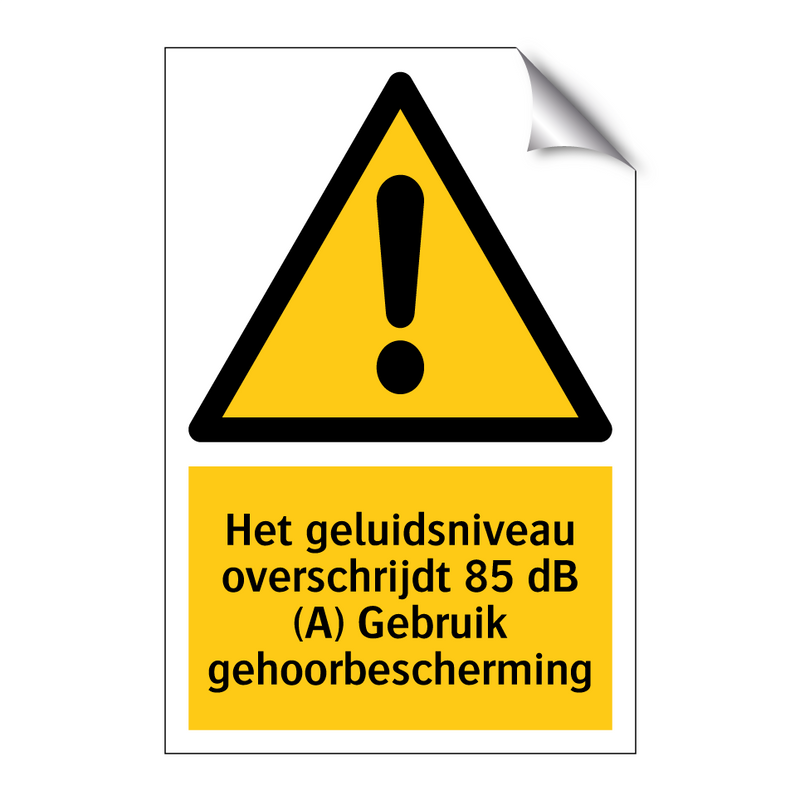 Het geluidsniveau overschrijdt 85 dB (A) Gebruik gehoorbescherming