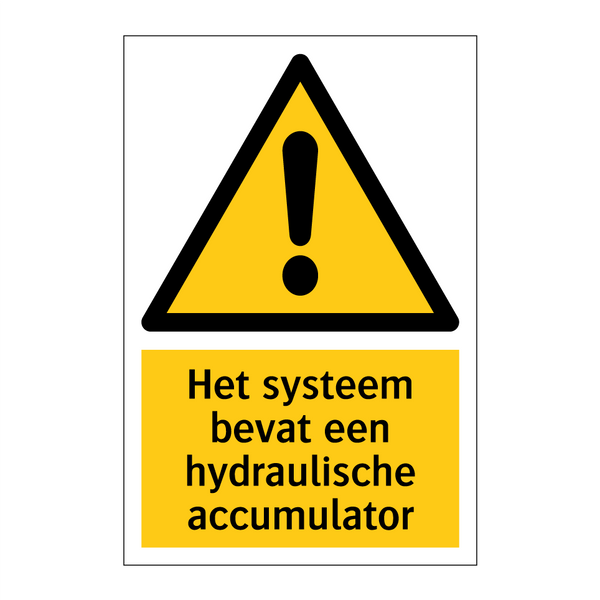 Het systeem bevat een hydraulische accumulator & Het systeem bevat een hydraulische accumulator