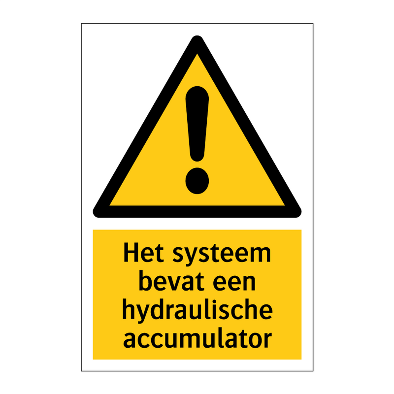 Het systeem bevat een hydraulische accumulator & Het systeem bevat een hydraulische accumulator