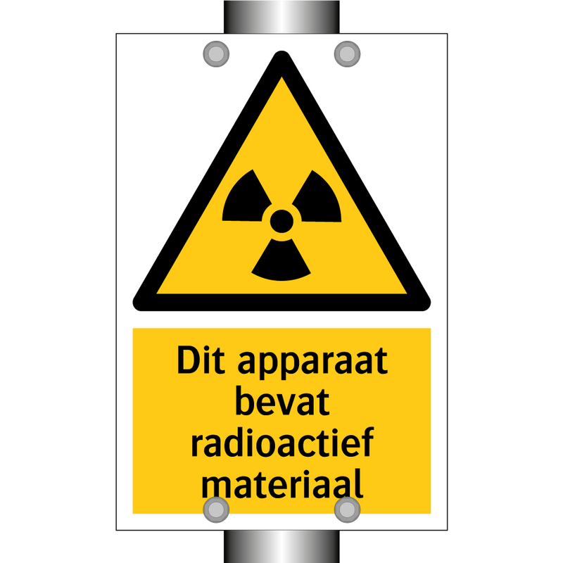 Dit apparaat bevat radioactief materiaal & Dit apparaat bevat radioactief materiaal