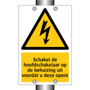 Schakel de hoofdschakelaar op de behuizing uit voordat u deze opent