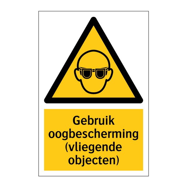 Gebruik oogbescherming (vliegende objecten) & Gebruik oogbescherming (vliegende objecten)