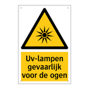 Uv-lampen gevaarlijk voor de ogen & Uv-lampen gevaarlijk voor de ogen