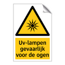 Uv-lampen gevaarlijk voor de ogen & Uv-lampen gevaarlijk voor de ogen