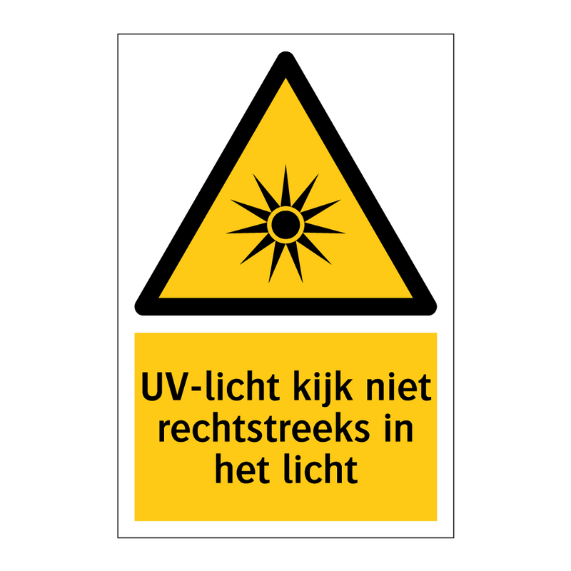 UV-licht kijk niet rechtstreeks in het licht & UV-licht kijk niet rechtstreeks in het licht