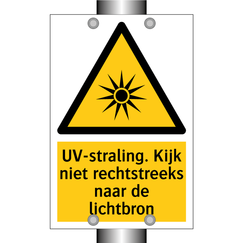 UV-straling. Kijk niet rechtstreeks naar de lichtbron