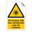 UV-straling. Kijk niet rechtstreeks naar de lichtbron