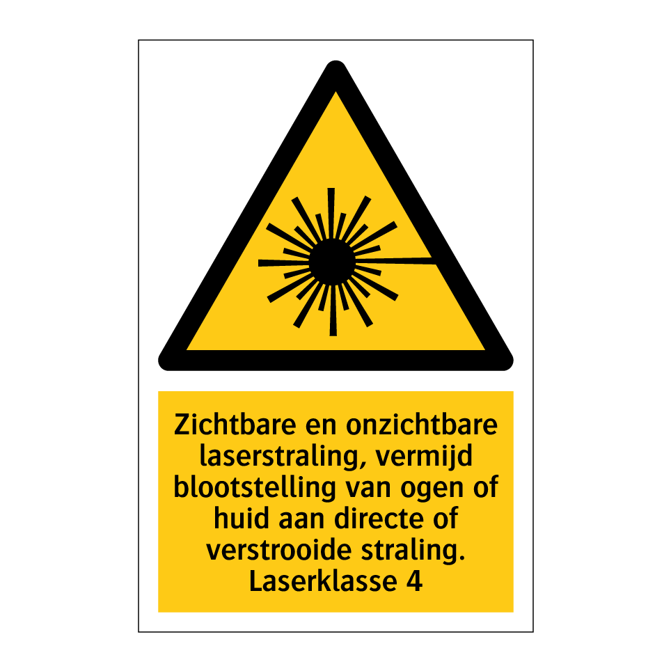 Huid Sign Koop Zichtbare en onzichtbare laserstraling, vermijd blootstelling van ...