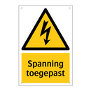 Spanning toegepast & Spanning toegepast & Spanning toegepast & Spanning toegepast