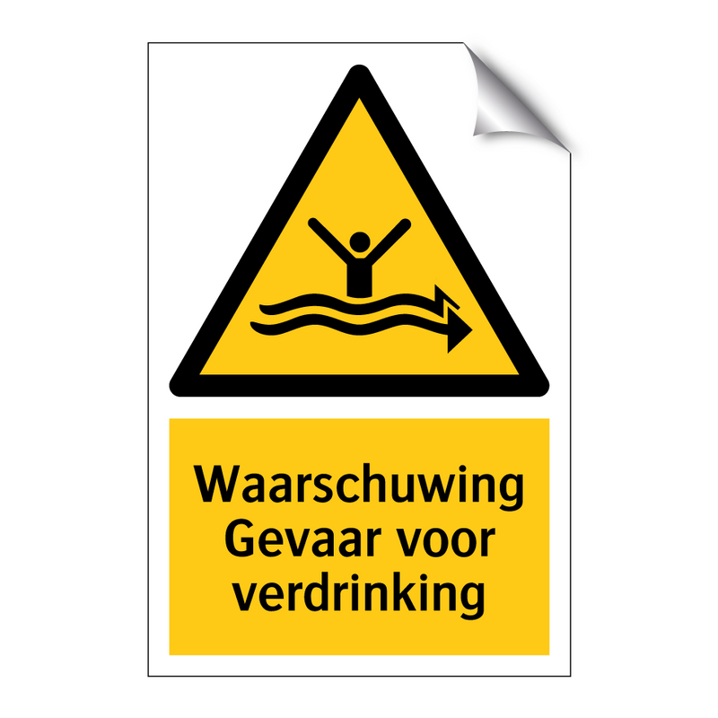 Waarschuwing Gevaar voor verdrinking & Waarschuwing Gevaar voor verdrinking