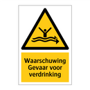 Waarschuwing Gevaar voor verdrinking & Waarschuwing Gevaar voor verdrinking
