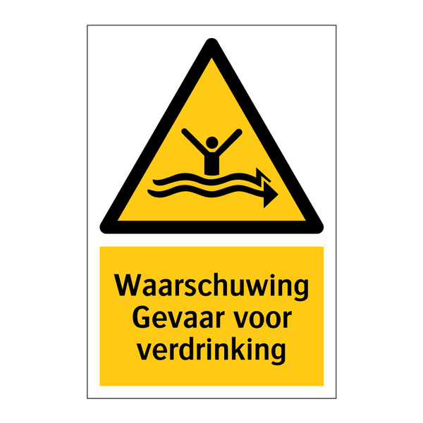 Waarschuwing Gevaar voor verdrinking & Waarschuwing Gevaar voor verdrinking