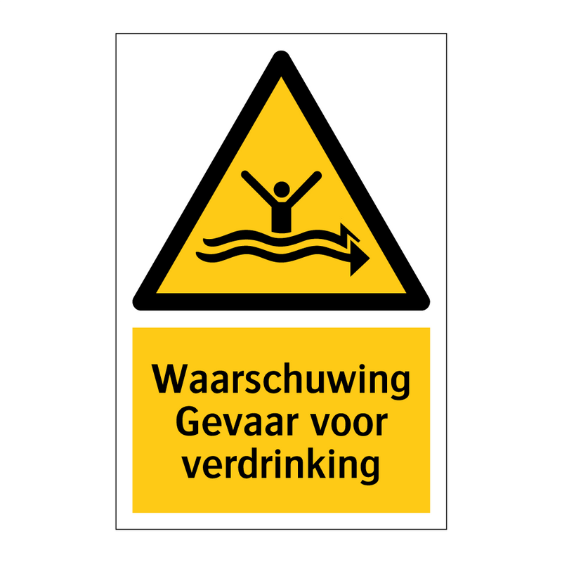 Waarschuwing Gevaar voor verdrinking & Waarschuwing Gevaar voor verdrinking