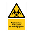 Waarschuwing Biologisch besmettingsgevaar & Waarschuwing Biologisch besmettingsgevaar