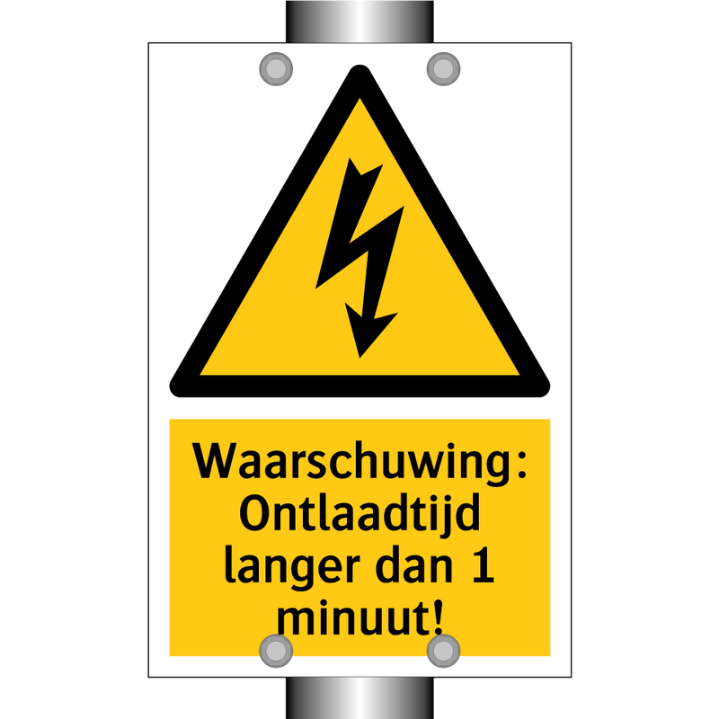 Waarschuwing: Ontlaadtijd langer dan 1 minuut! & Waarschuwing: Ontlaadtijd langer dan 1 minuut!