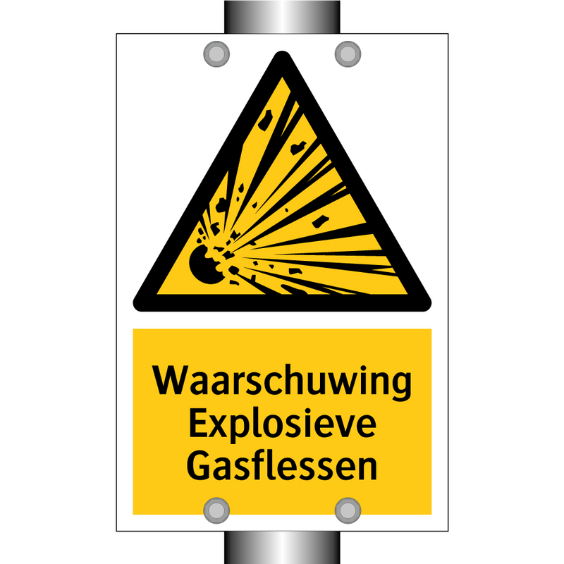 Waarschuwing Explosieve Gasflessen & Waarschuwing Explosieve Gasflessen