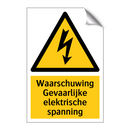 Waarschuwing Gevaarlijke elektrische spanning & Waarschuwing Gevaarlijke elektrische spanning