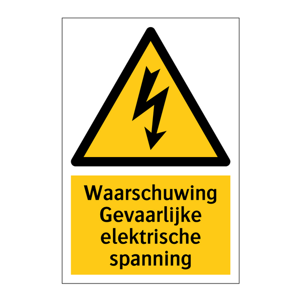 Waarschuwing Gevaarlijke elektrische spanning & Waarschuwing Gevaarlijke elektrische spanning