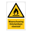 Waarschuwing Ontvlambare vloeistof & Waarschuwing Ontvlambare vloeistof