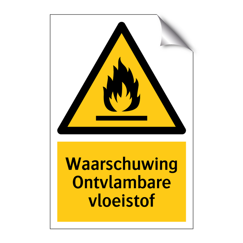 Waarschuwing Ontvlambare vloeistof & Waarschuwing Ontvlambare vloeistof