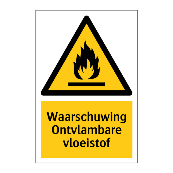 Waarschuwing Ontvlambare vloeistof & Waarschuwing Ontvlambare vloeistof
