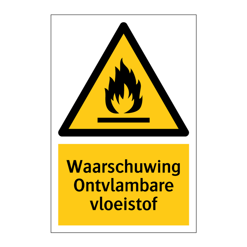Waarschuwing Ontvlambare vloeistof & Waarschuwing Ontvlambare vloeistof